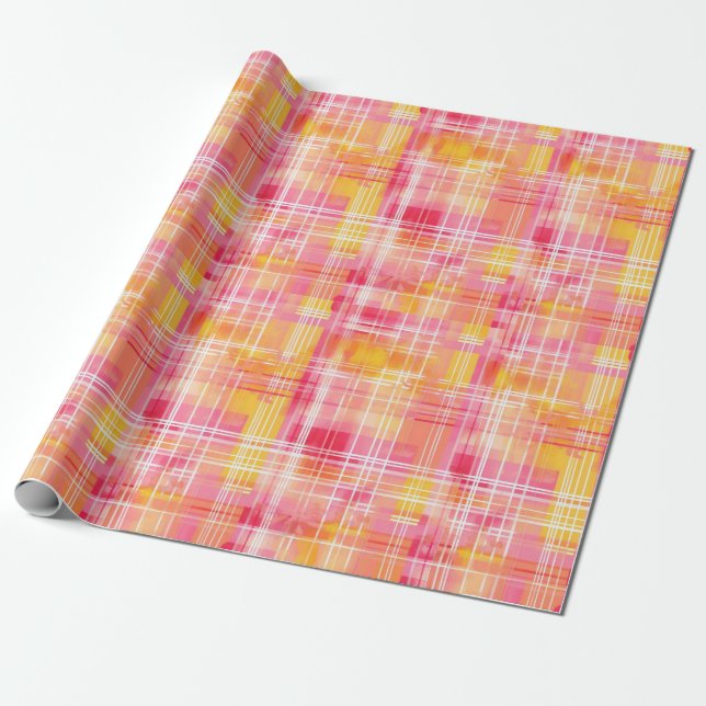 Cadeau Papier d'enveloppement à platine orange et rose (Déroulé)