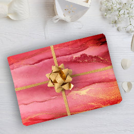 Cadeau Papier d'enveloppement Abstrait rose et corail