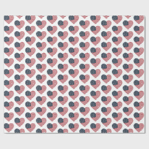 Cadeau Papier d'enveloppement américain en forme de coeur