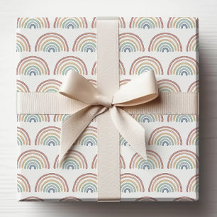 Cadeau Papier d'enveloppement arc-en-ciel Boho