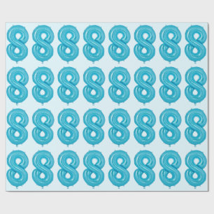 Cadeau Papier d'enveloppement bleu 8 ballons