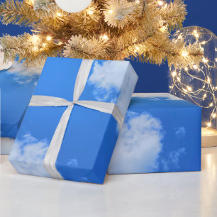 Cadeau Papier d'enveloppement bleu ciel