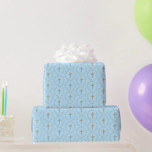 Cadeau Papier d'enveloppement bleu et doré pour garçon