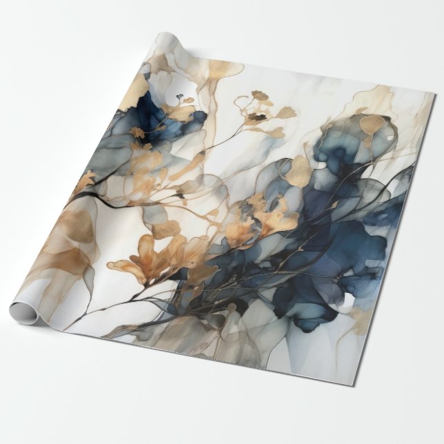 Cadeau Papier d'enveloppement bleu marine (Déroulé)