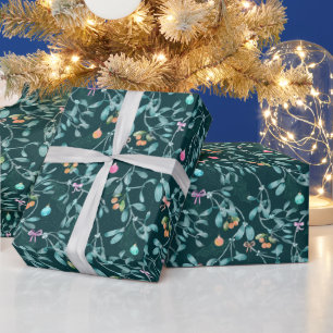 Cadeau Papier d'enveloppement botanique de Noël