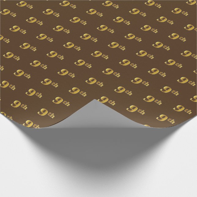 Cadeau Papier d'enveloppement Brown, Faux Gold 9th (Neuvi (Coin)