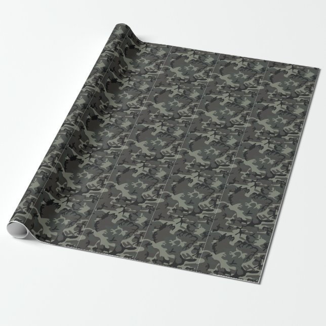 Cadeau Papier d'enveloppement camouflage gris (Déroulé)