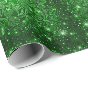 Cadeau Papier d'enveloppement céleste vert