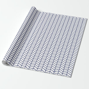 Cadeau Papier d'enveloppement Chevron - Bleu de marine su