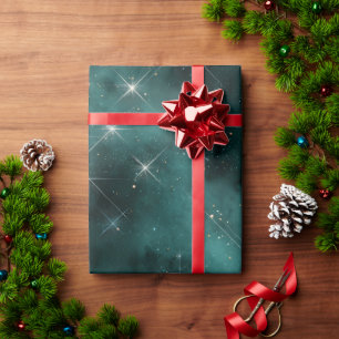Cadeau Papier d'enveloppement ciel Turquoise étoilé Élé