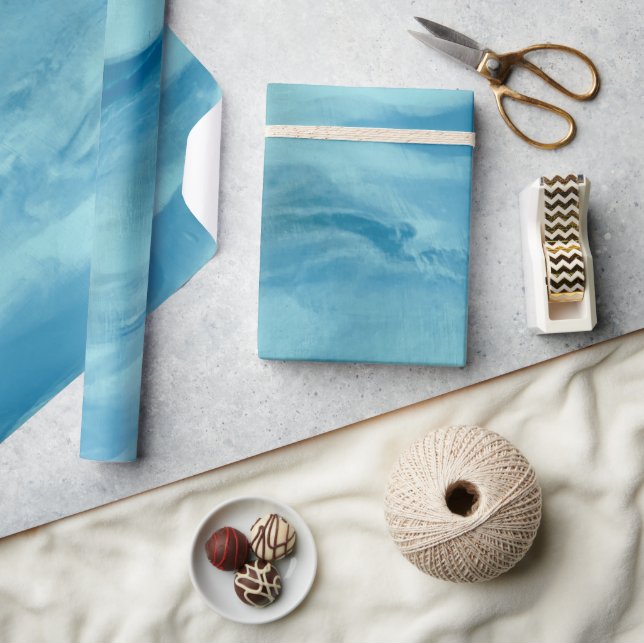 Cadeau Papier d'enveloppement coloré bleu (Artisanat)