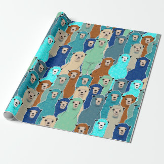 Cadeau Papier d'enveloppement coloré d'Alpacas