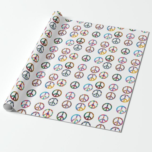Cadeau Papier d'enveloppement coloré des signes de paix (Déroulé)
