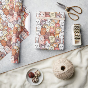 Cadeau Papier d'enveloppement d'Alpacas mignonne