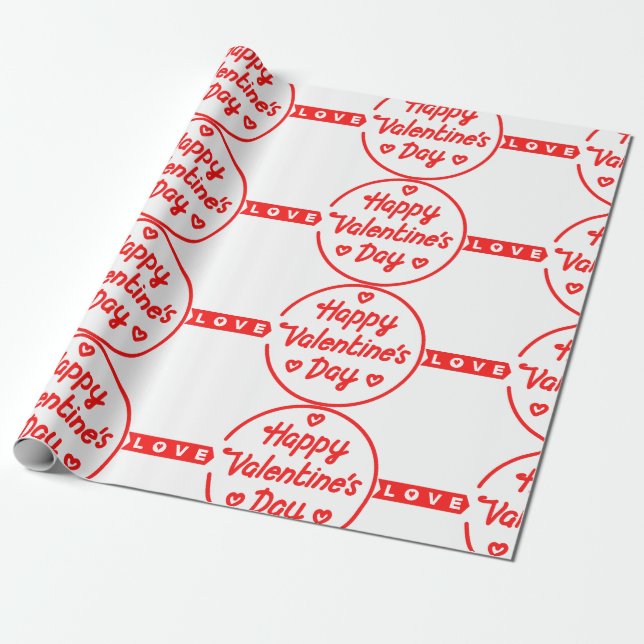 Cadeau Papier d'enveloppement d'amour Heureuse Sainte-Val (Déroulé)