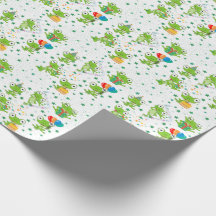 Papier d'enveloppement d'anniversaire de la grenou