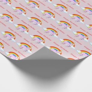Cadeau Papier d'enveloppement d'anniversaire de la licorn
