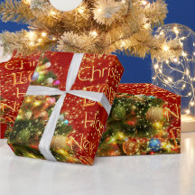 Papier d'enveloppement d'arbre de Noël étincelant