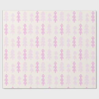 Cadeau Papier d'enveloppement d'arbre de Noël rose