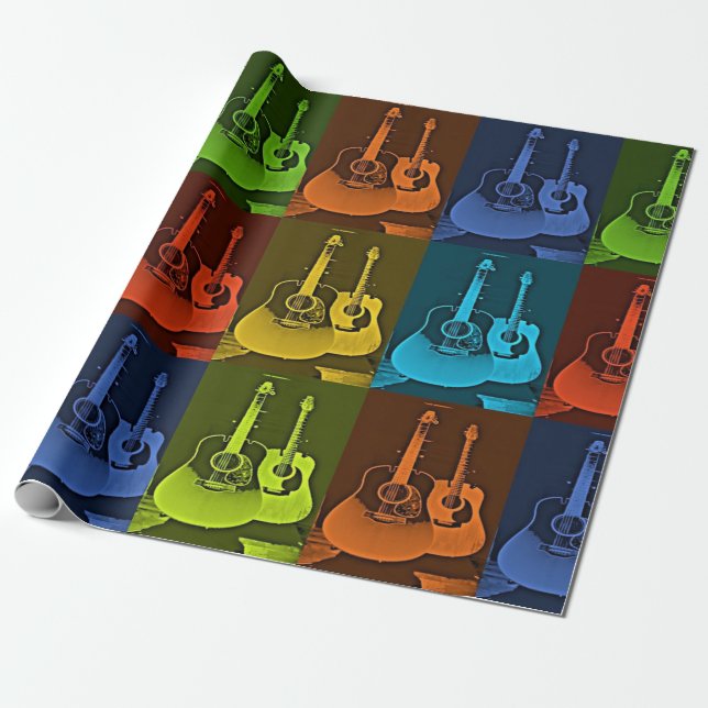 Cadeau Papier d'enveloppement d'art de la guitare (Déroulé)