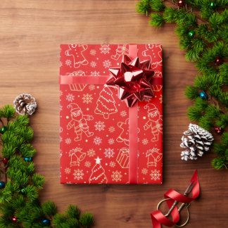 Cadeau Papier d'enveloppement d'art de la ligne de Noël