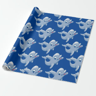 Cadeau Papier d'enveloppement dauphin mignon