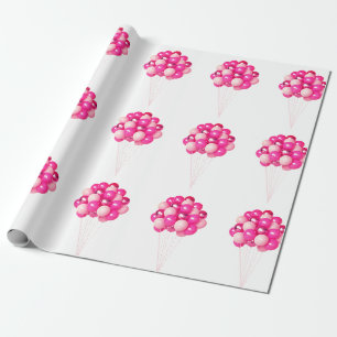 Cadeau Papier d'enveloppement de ballons roses