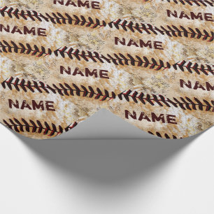 Cadeau Papier d'enveloppement de baseball Vintage personn