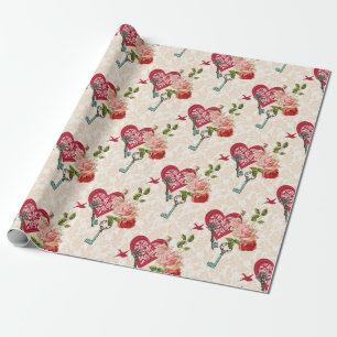 Cadeau Papier d'enveloppement de cadeaux romantique pour 