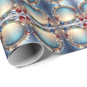 Cadeau Papier d'enveloppement de cadre de bijoux de Noël