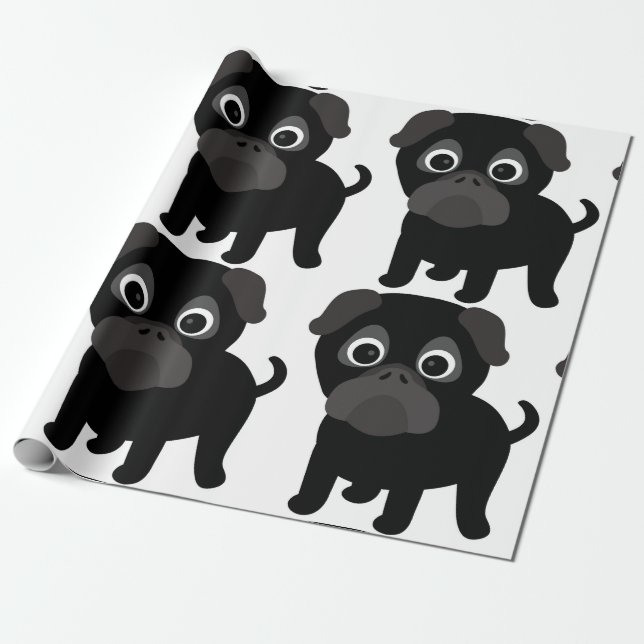 Cadeau Papier d'enveloppement de Carlin noir (Déroulé)
