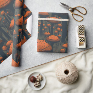 Cadeau Papier d'enveloppement de champignons Baby shower 