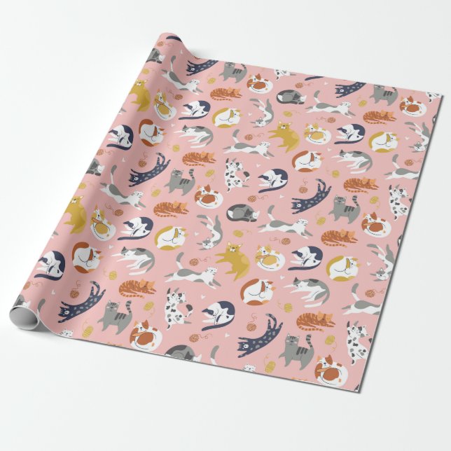 Cadeau Papier d'enveloppement de chats adorables (Déroulé)