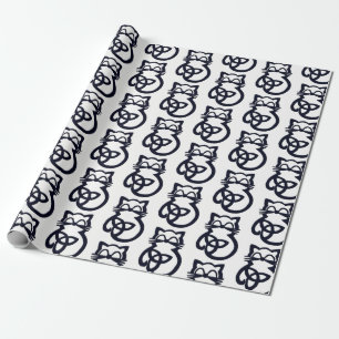 Cadeau Papier d'enveloppement de chats celtiques de noeud
