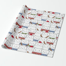 Papier d'enveloppement de chats de Noël