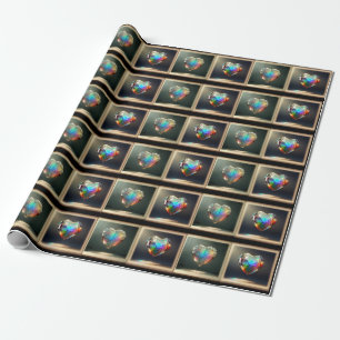 Cadeau Papier d'enveloppement de coeur de cristal