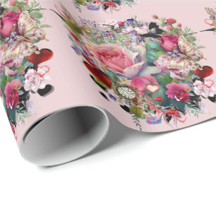 Cadeau Papier d'enveloppement de collage floral