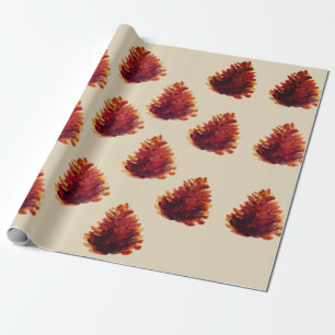 Cadeau Papier d'enveloppement de cônes de pin