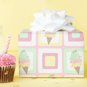 Cadeau Papier d'enveloppement de crème glacée aquarelle