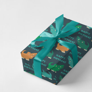 Cadeau Papier d'enveloppement de crocodiles multicolores