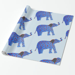 Cadeau Papier d'enveloppement de dessin éléphant