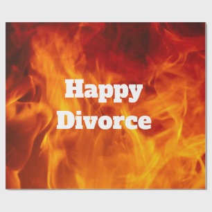 Cadeau Papier d'enveloppement de divorce à flamme