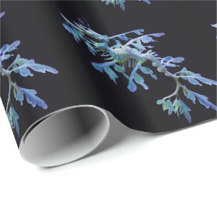 Cadeau Papier d'enveloppement de dragon de mer feuilles