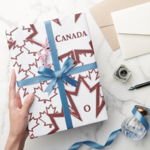 Cadeau Papier d'enveloppement de feuille d'érable canadie