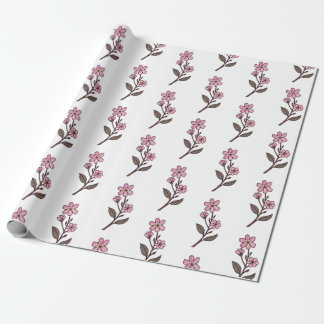 Cadeau Papier d'enveloppement de fleurs de cerisier - Mot