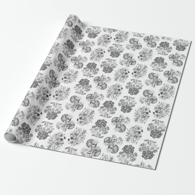 Cadeau Papier d'enveloppement de fleurs monochromes (Déroulé)