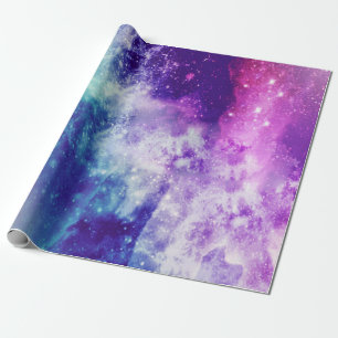 Cadeau Papier d'enveloppement de galaxie coloré