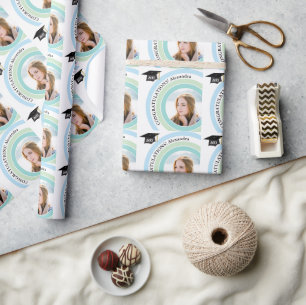 Cadeau Papier d'enveloppement de graduation de Pastels Ph