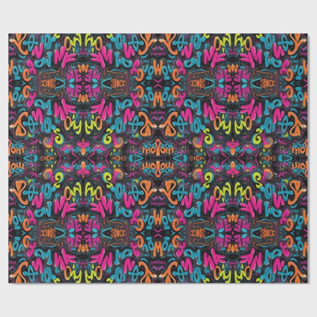 Cadeau Papier d'enveloppement de graffiti motivationnel (Plat)