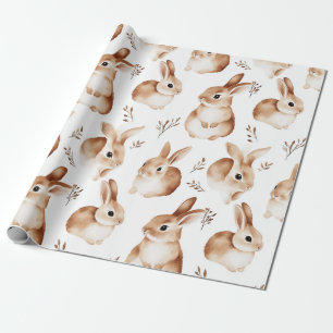 Cadeau Papier d'enveloppement de lapin de Pâques vintage